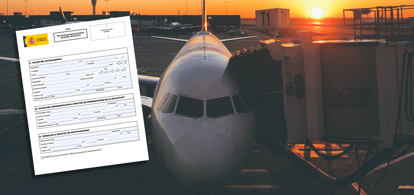 Autorización de regreso a España con avión de fondo
